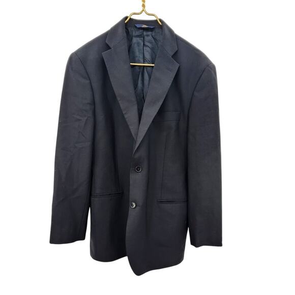 Men's Brooks Brothers 346 Wool Blend 2 Button Blazer 42R Black - Picture 1 of 9